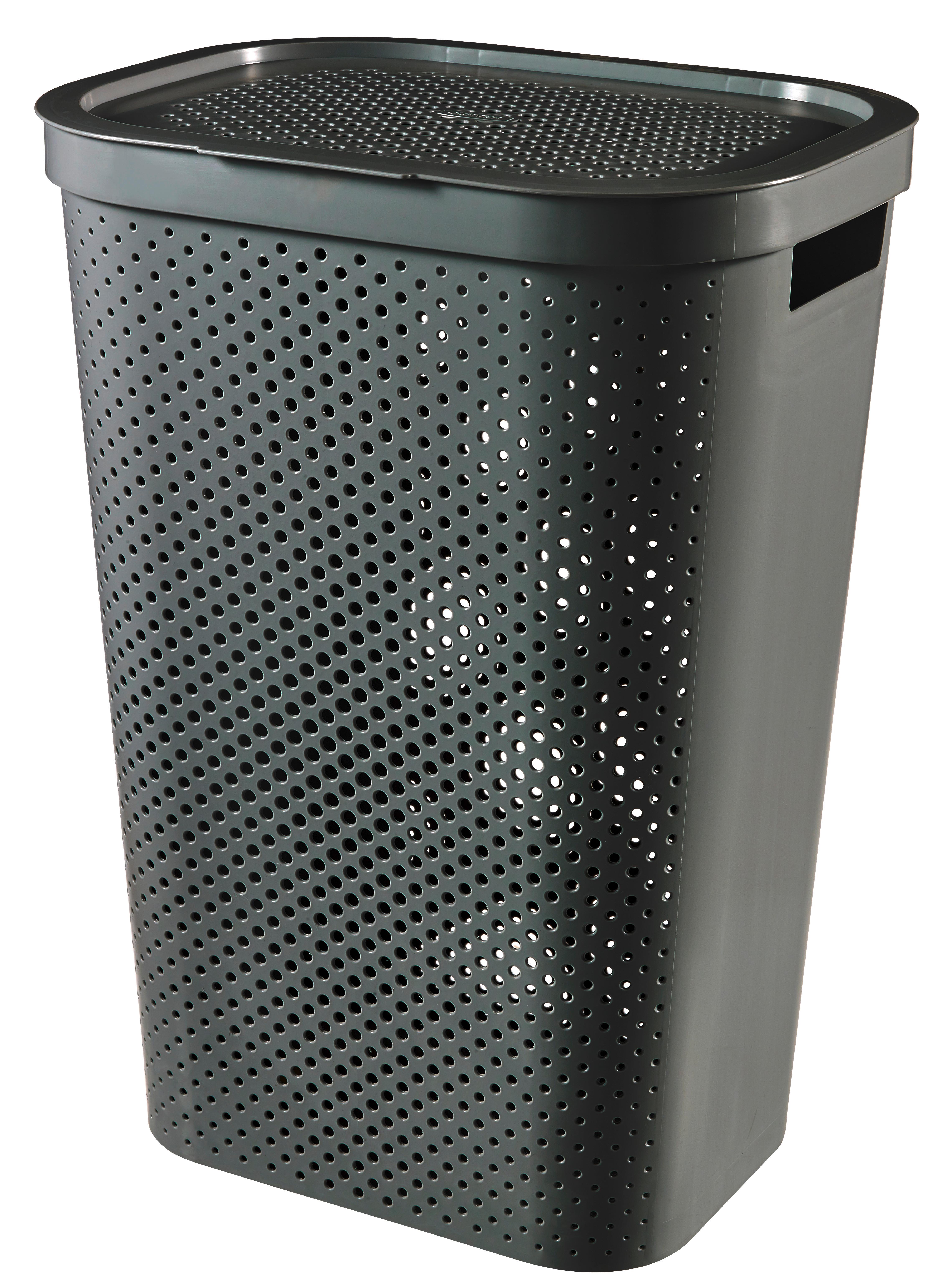 Koš na prádlo HAMPER 59 L - tmavě šedá, Moderní, plast (44/60/35cm)