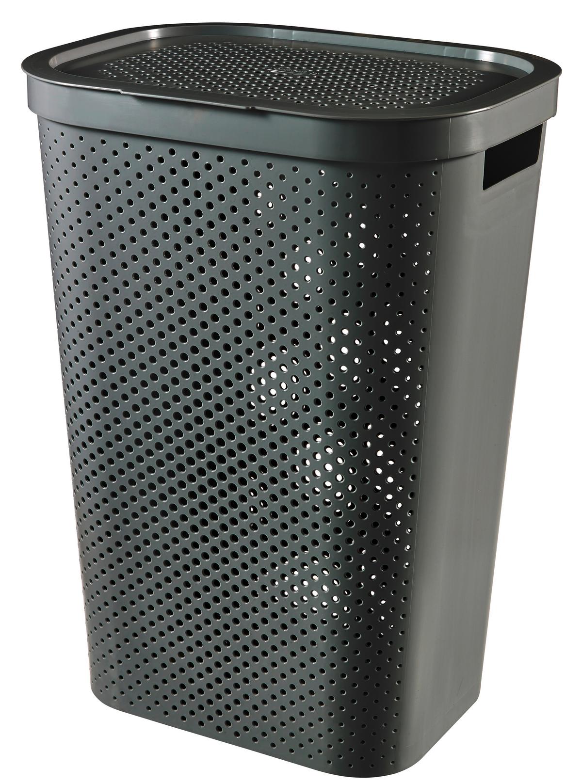 Koš na prádlo HAMPER 59 L - tmavě šedá, Moderní, plast (44/60/35cm)