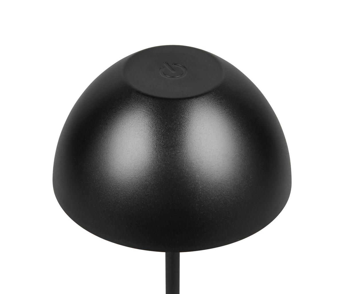 Akku-tischleuchte Ortiz Schwarz D: 9 Cm - Schwarz, Trend, Kunststoff (9/20cm)