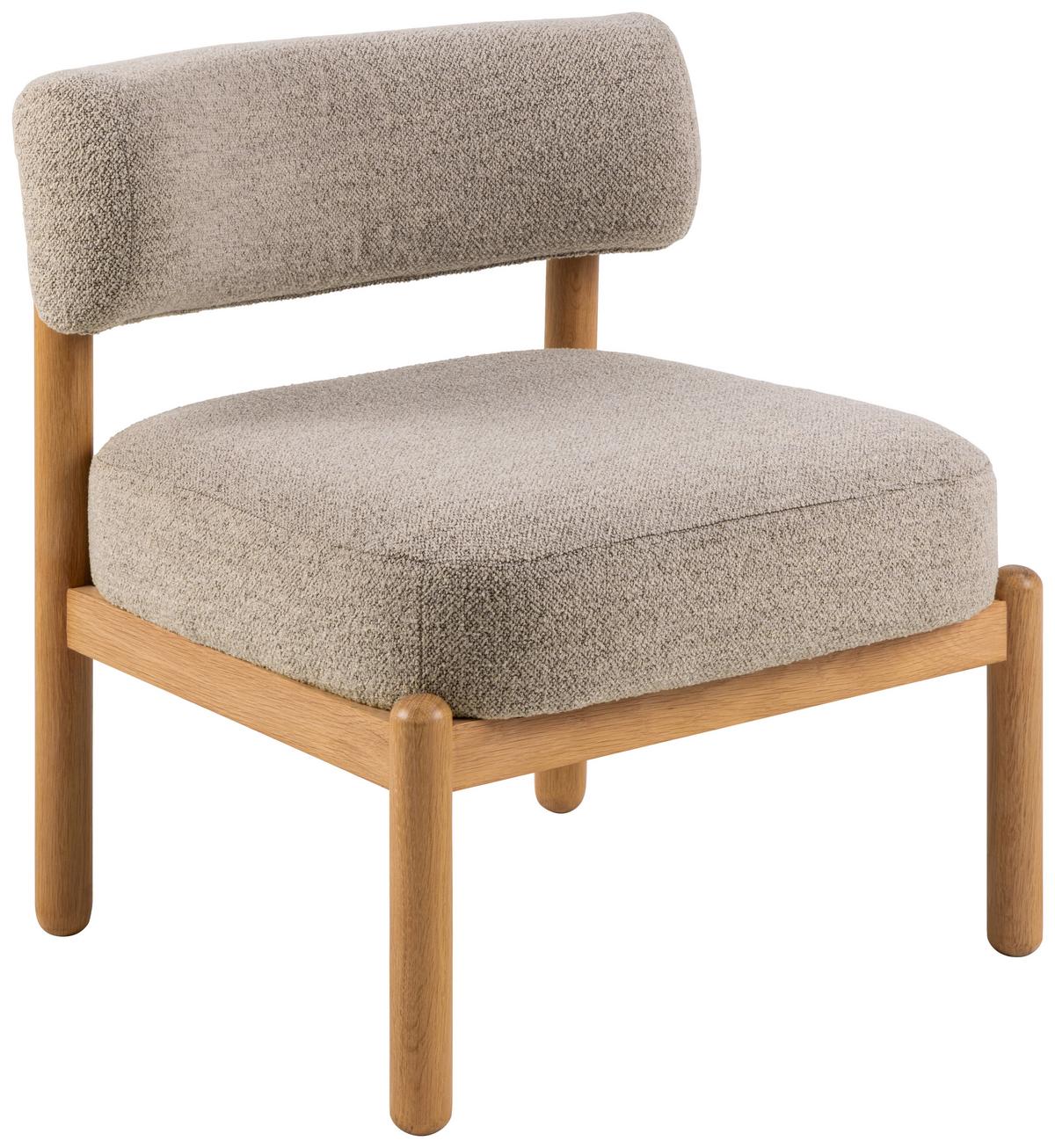 Křeslo BURLEY béžová - barvy dubu/béžová, Design, dřevo/textil (66,5/75/69cm) - MID.YOU