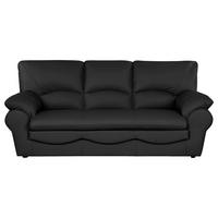 3-Sitzer-Sofa Oslo Schwarz B: 205 cm - Schwarz, Design, Leder (205/92/85cm) - Livetastic