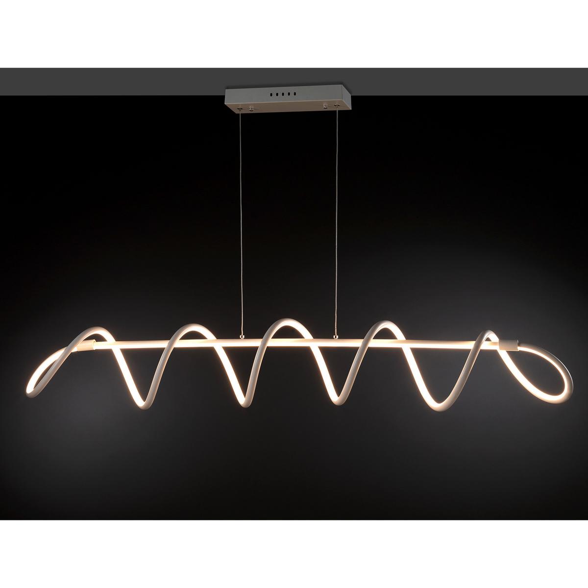 LED-Hängeleuchte Weiß Hochglanz L: 120 cm - Weiß Hochglanz, Design, Metall (120/30/130cm)