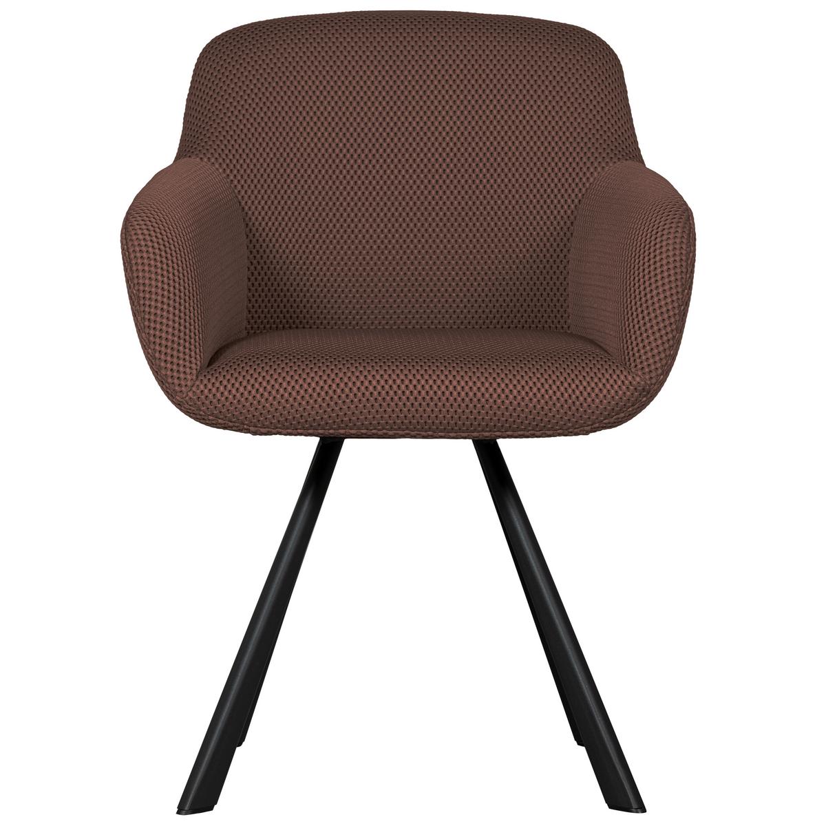 Armlehnstuhl Juno Braun B: 58 Cm - Schwarz/Braun, Design, Textil/Metall (58/79/58cm) - Livetastic