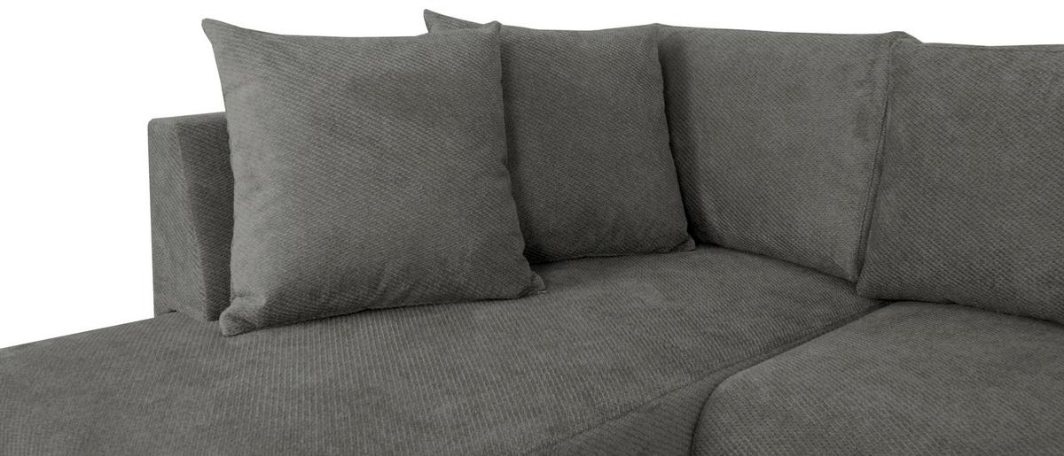 Wohnlandschaft Veronice Graphitfarben B: 313 cm - Blau/Schwarz, Trend, Textil (171/313/141cm)