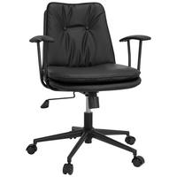 Bürostuhl Smallo Schwarz Lederlook Bis 80 Kg - Schwarz, Basics, Kunststoff/Textil (59/84/59cm) - MID.YOU