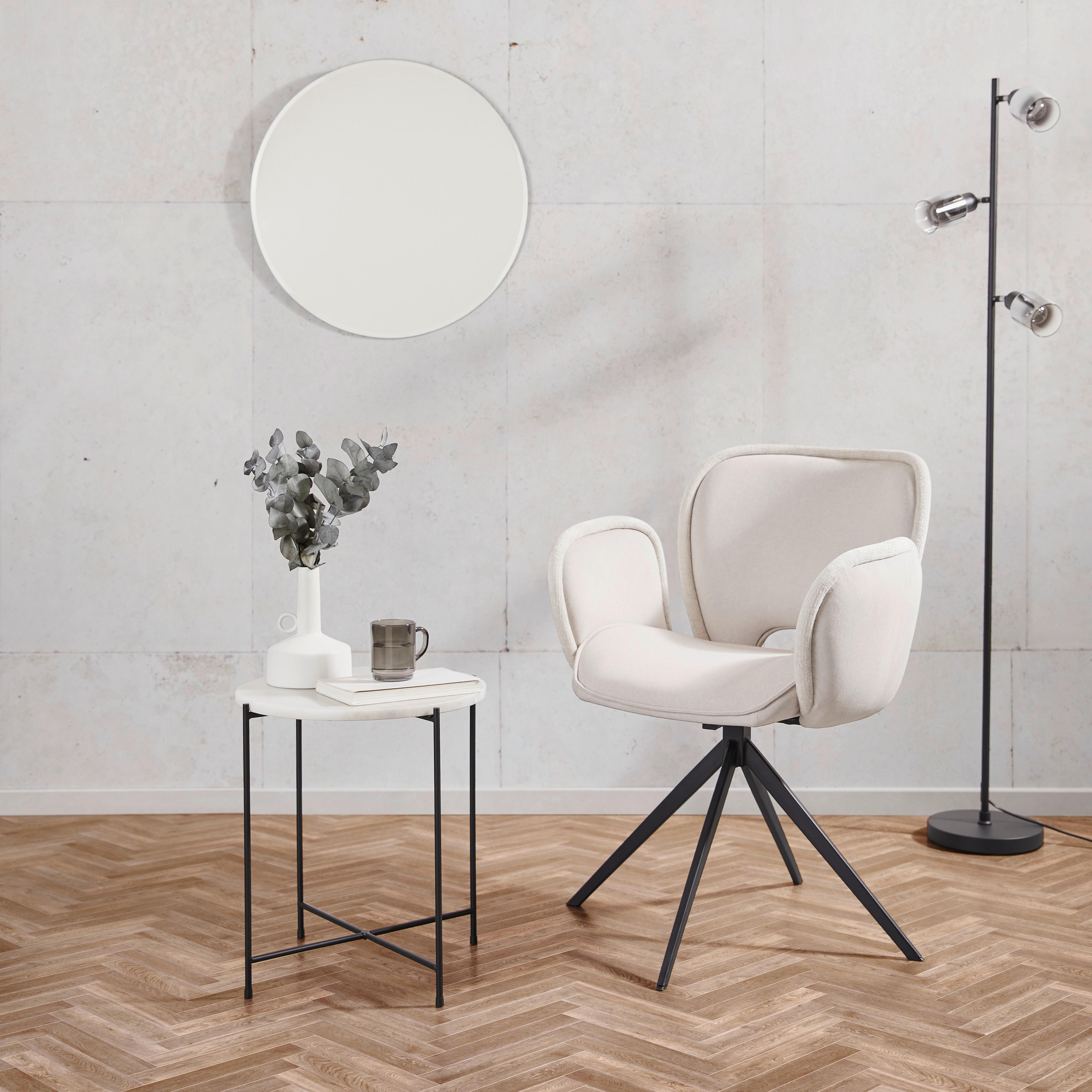 Beistelltisch Milano Schwarz/weiß - Schwarz/Weiß, Design, Stein/Metall (42/45/42cm) - Livetastic
