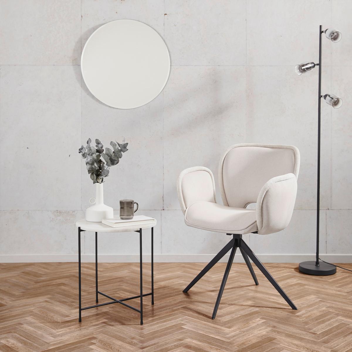 Beistelltisch Milano Schwarz/Weiß - Schwarz/Weiß, Design, Stein/Metall (42/45/42cm) - Livetastic