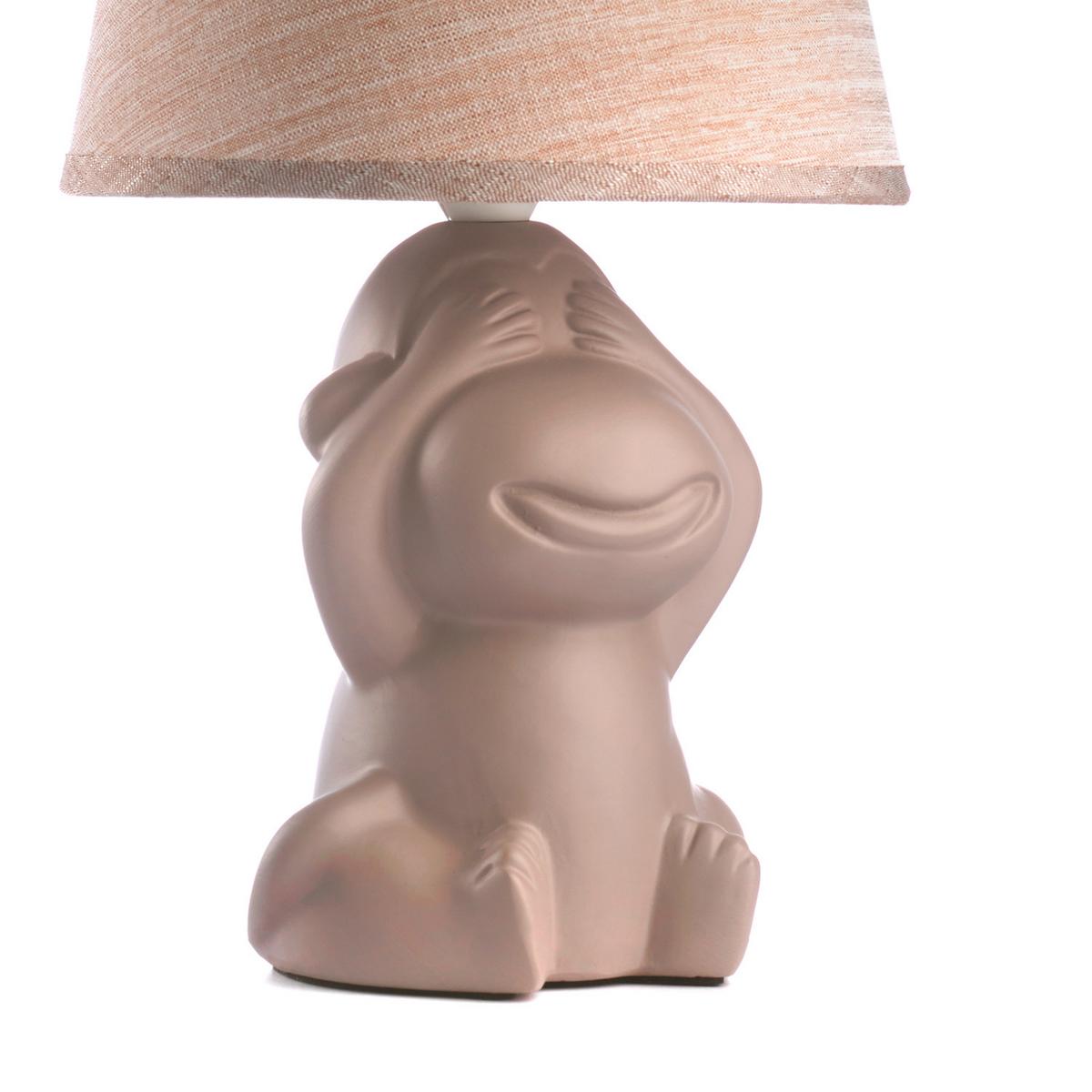 Kindertischleuchte Braun D: 17 cm 6w - Braun, Trend, Keramik/Textil (17/28cm)