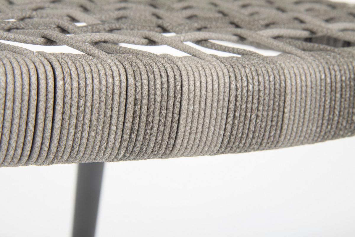 Gartensessel-set 4-tlg. Stapelbar Brooklyn Metall - Dunkelgrau/Graphitfarben, Basics, Kunststoff/Metall (56/58/78cm) - Gardenson