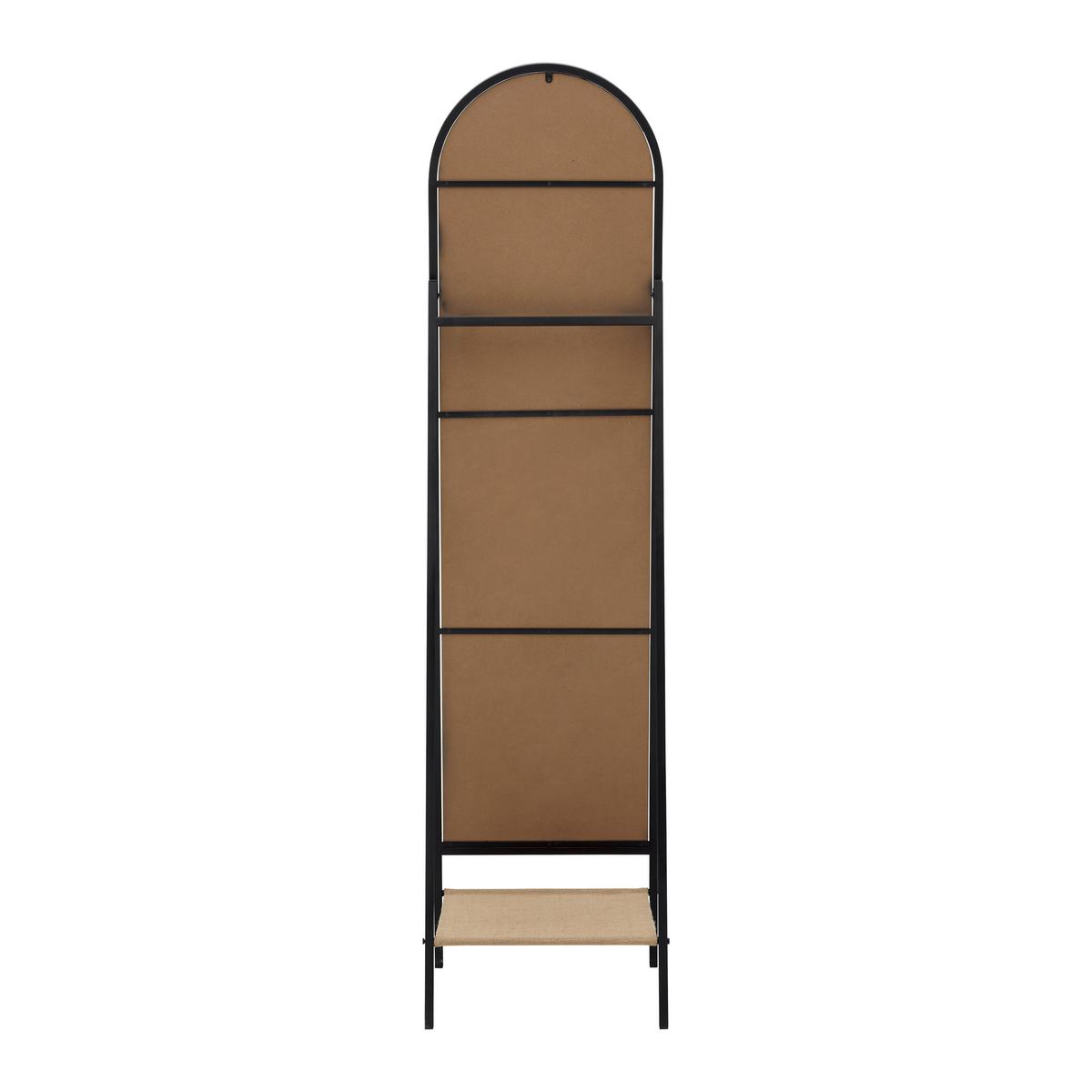 Zrcadlo MELINDA - černá/přírodní barvy, Moderní, kov/textil (42/170/41cm) - P & B