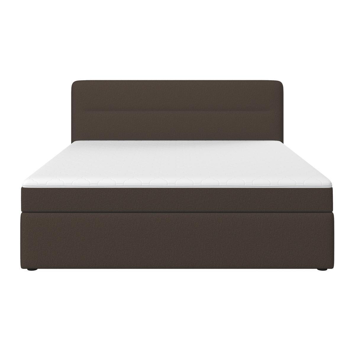 Boxspringová posteľ MARCO 180x200, hnedá - hnedá/čierna, Modern, drevo/textil (180/200cm) - Bessagi Home