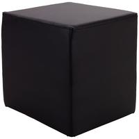 Hocker Betty Lederlook Schwarz H: 45 cm Würfelförmig - Schwarz, Basics, Textil (45/45/45cm) - Ondega
