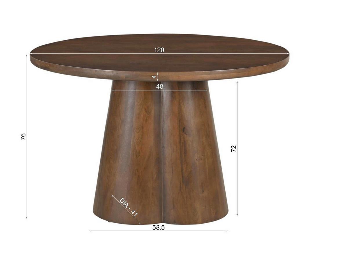 ESSTISCH Braun L: 120cm - Braun, MODERN, Holz (120/120/77cm) - MID.YOU