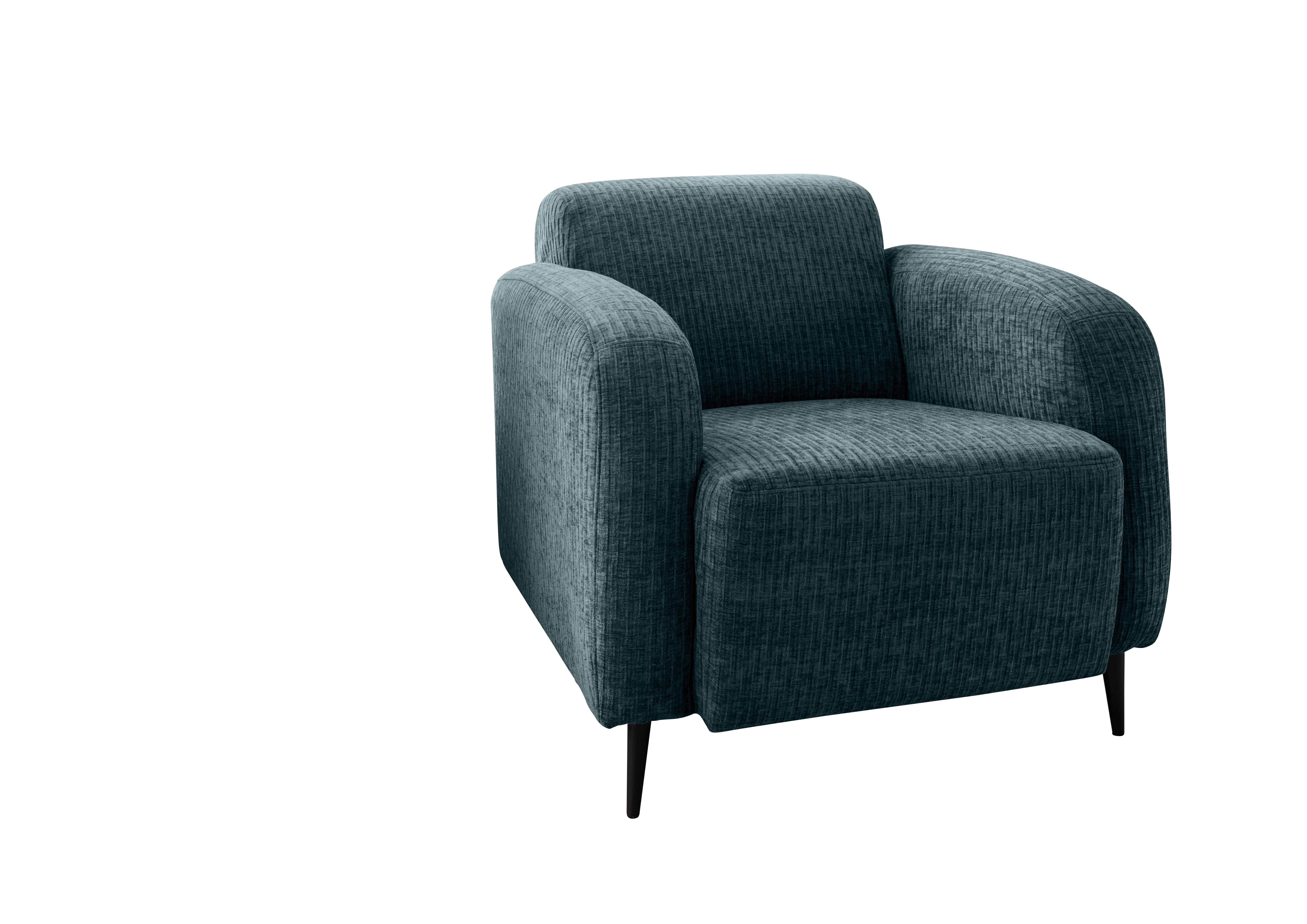 Sessel Marone Blau B: 85cm - Blau/Schwarz, MODERN, Textil (85/76/90cm) - Livetastic