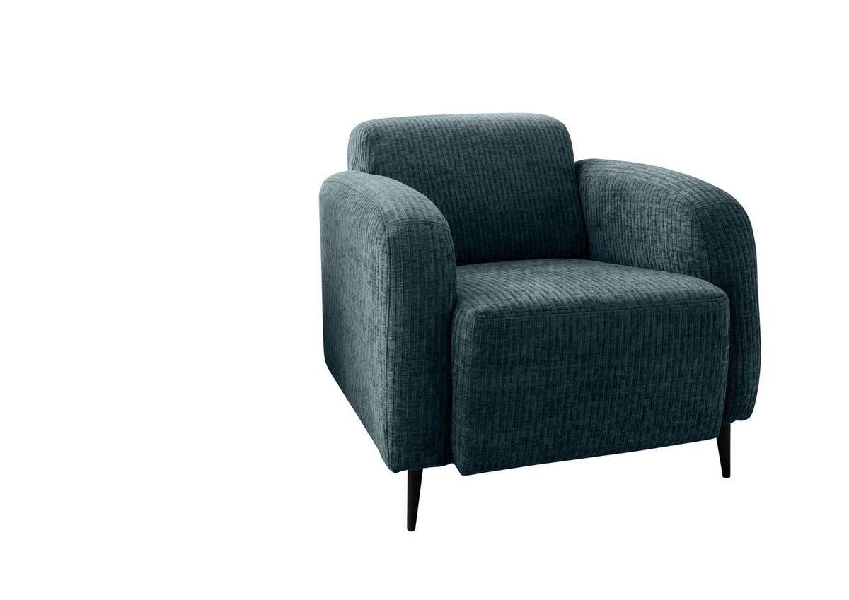 Sessel Marone Blau B: 85cm - Blau/Schwarz, MODERN, Textil (85/76/90cm) - Livetastic