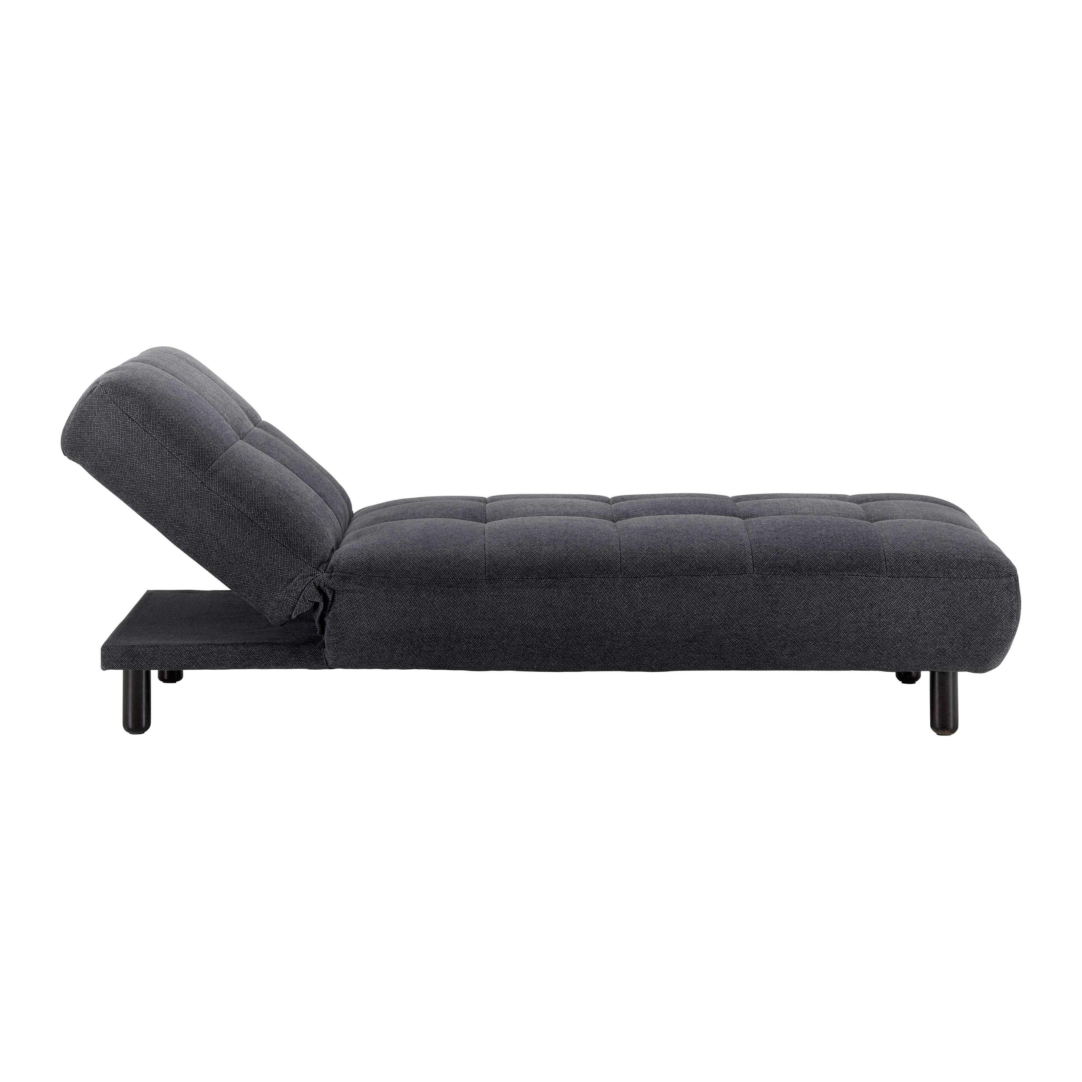 Lehátko S Nastavitelným Čelem Camilla, Tmavě Šedé - tmavě hnědá/tmavě šedá, Moderní, dřevo/textil (82/90/183cm) - Bessagi Home