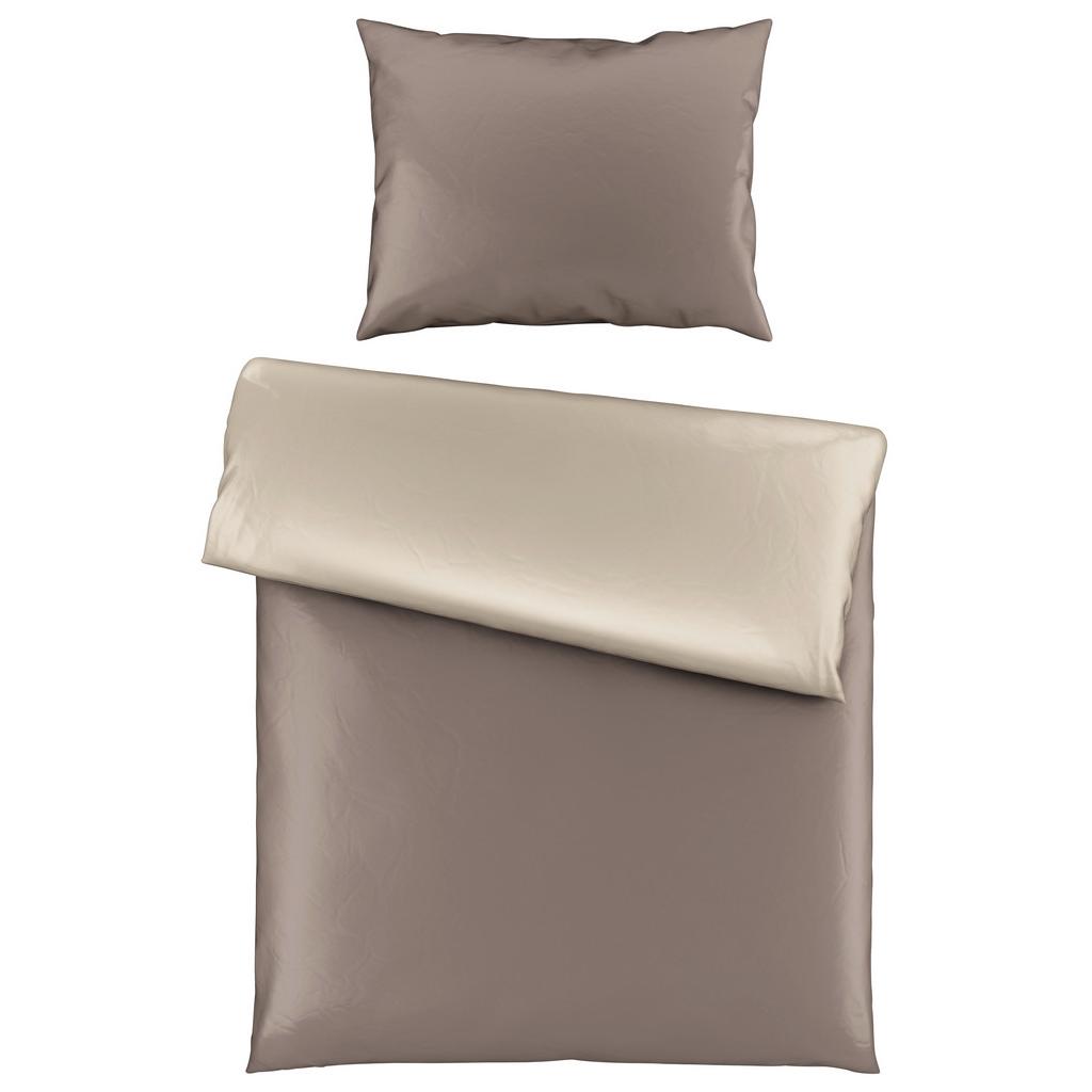 Satin-bettwäsche 140x200 Cm Melissa Taupe/beige