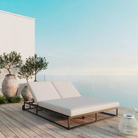 ZAHRADNÍ LEHÁTKO BERRY - světle šedá, Moderní, kov/textil (143/24/200cm) - Bessagi Garden