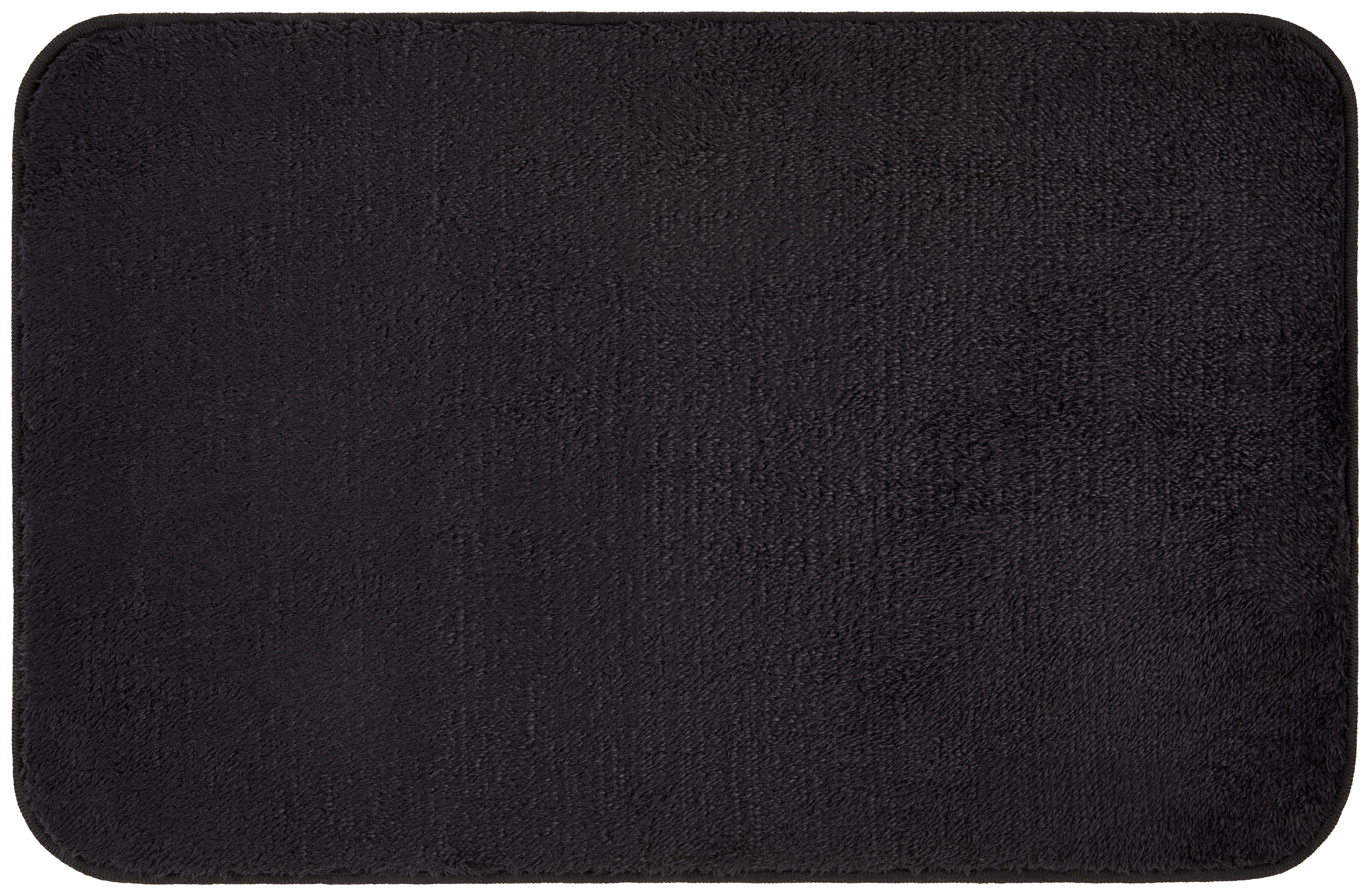 Badematte List 45x70cm Schwarz Waschbar, Rutschhemmend