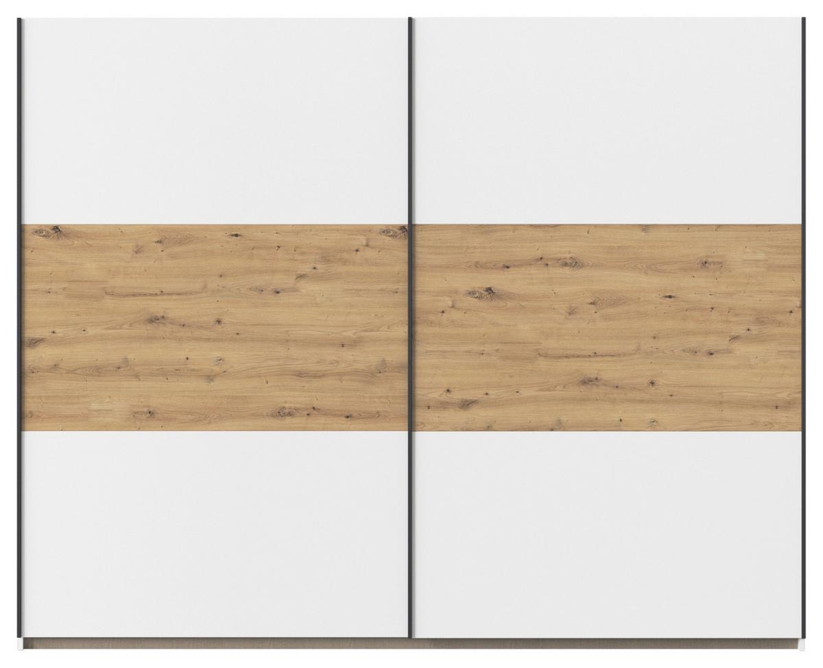 Schwebetürenschrank Neo Weiß Eiche Artisan Dekor - Weiß/Eiche Artisan, MODERN, Holzwerkstoff (261/210/59cm) - Rauch Möbel