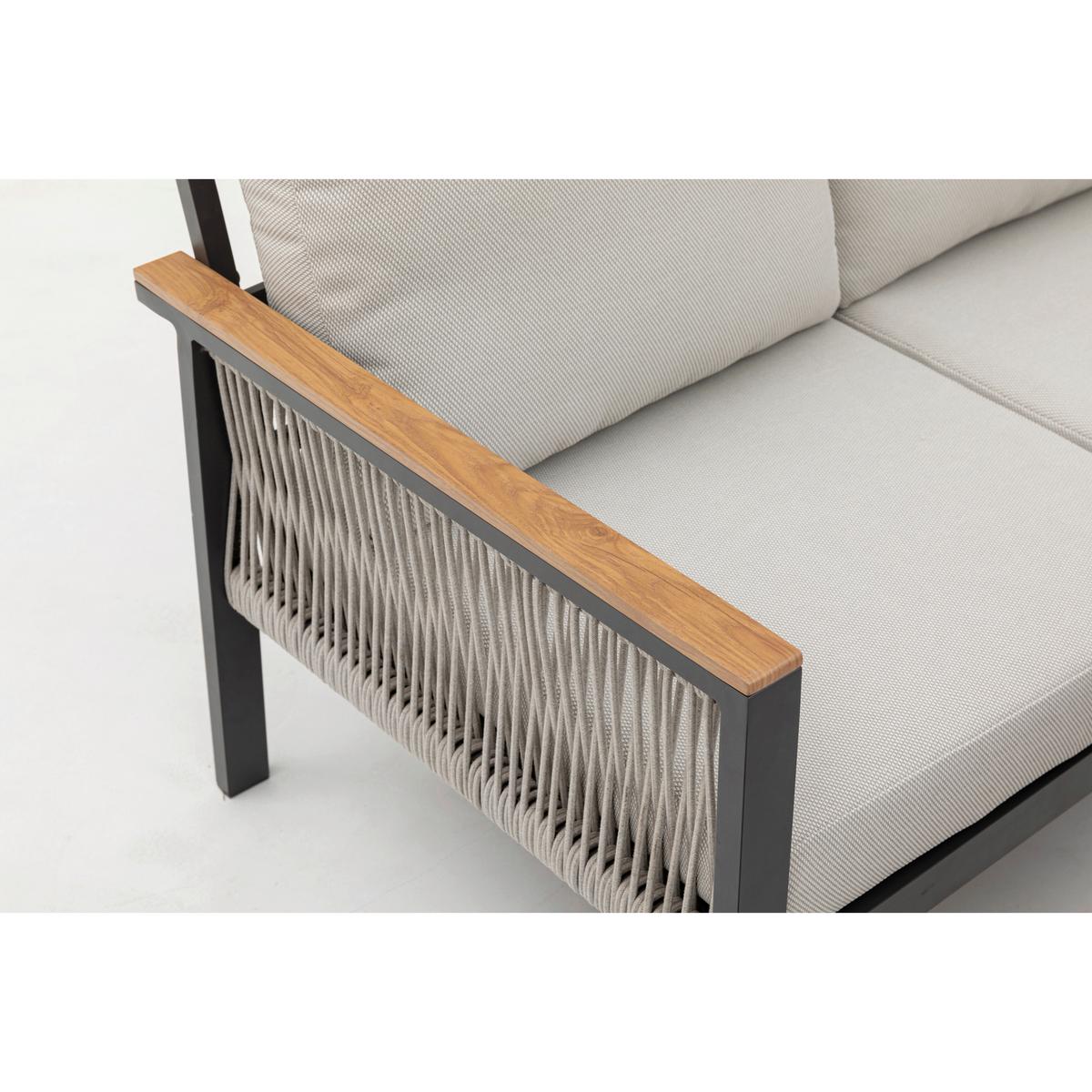 DINING-LOUNGESET CANORA - Ecru/Anthrazit, MODERN, Textil/Metall - Gardenson