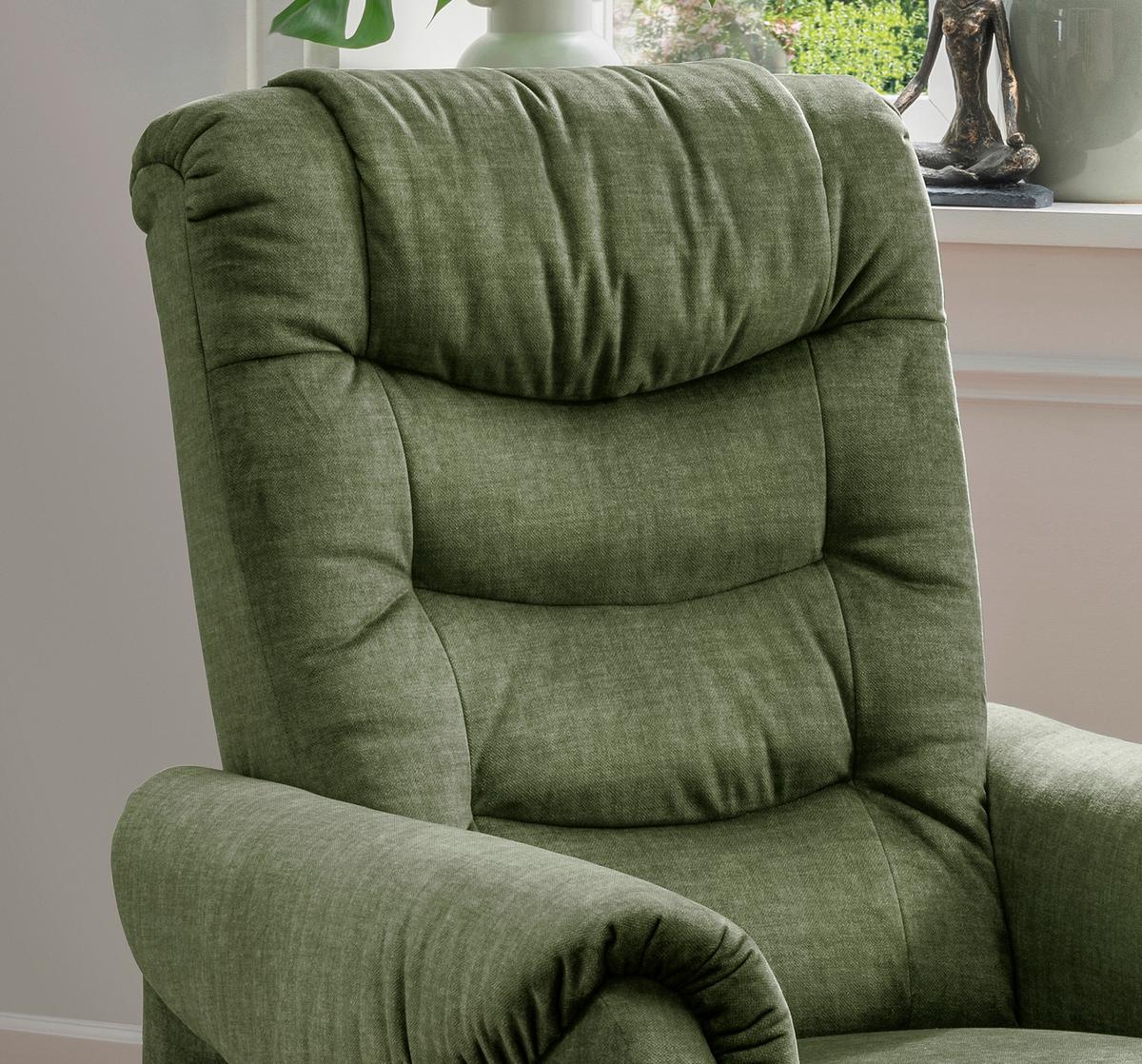 Fernsehsessel Nino Dunkelgrün B: 76 Cm - Dunkelgrün/Schwarz, Design, Textil (76/106/94cm) - Livetastic
