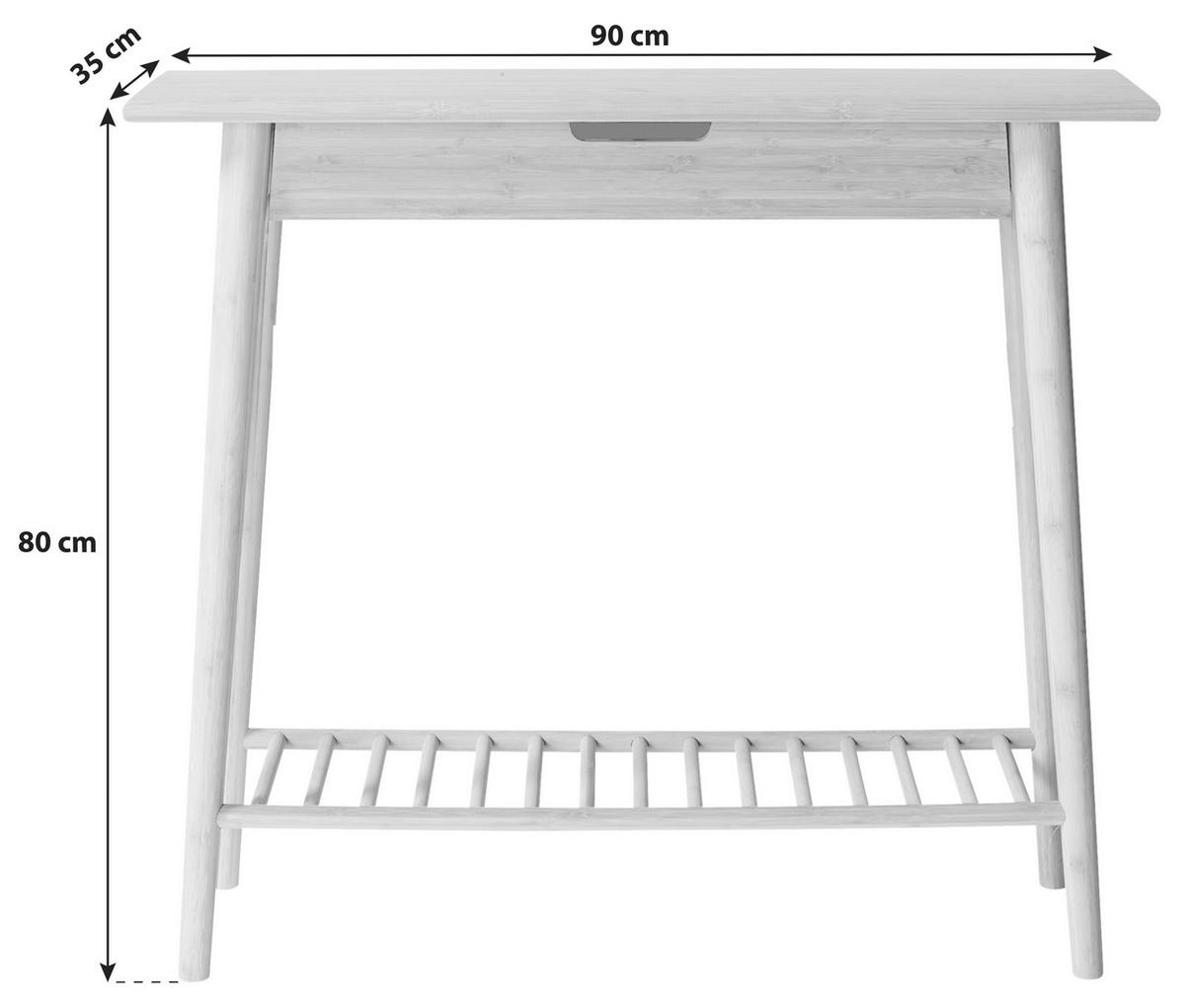 KONSOLENTISCH NOBLE 2165002 - Naturfarben/Nickelfarben, ROMANTIK / LANDHAUS, Holz (90/35/80cm) - MID.YOU