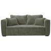 Sofa Modena Inkl. Kissen Grün, B: 223 Cm - Schwarz/Grün, Design, Textil (223/95/121cm) - MID.YOU