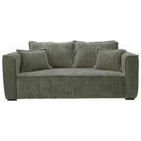 Sofa Modena Inkl. Kissen Grün, B: 223 Cm - Schwarz/Grün, Design, Textil (223/95/121cm) - MID.YOU