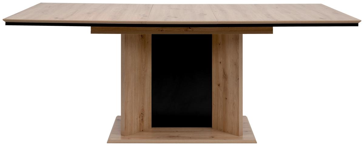 Étkezőasztal Novara 80a - fekete/Artisan tölgy, Modern, faalapú anyag (160-200cm) - P & B