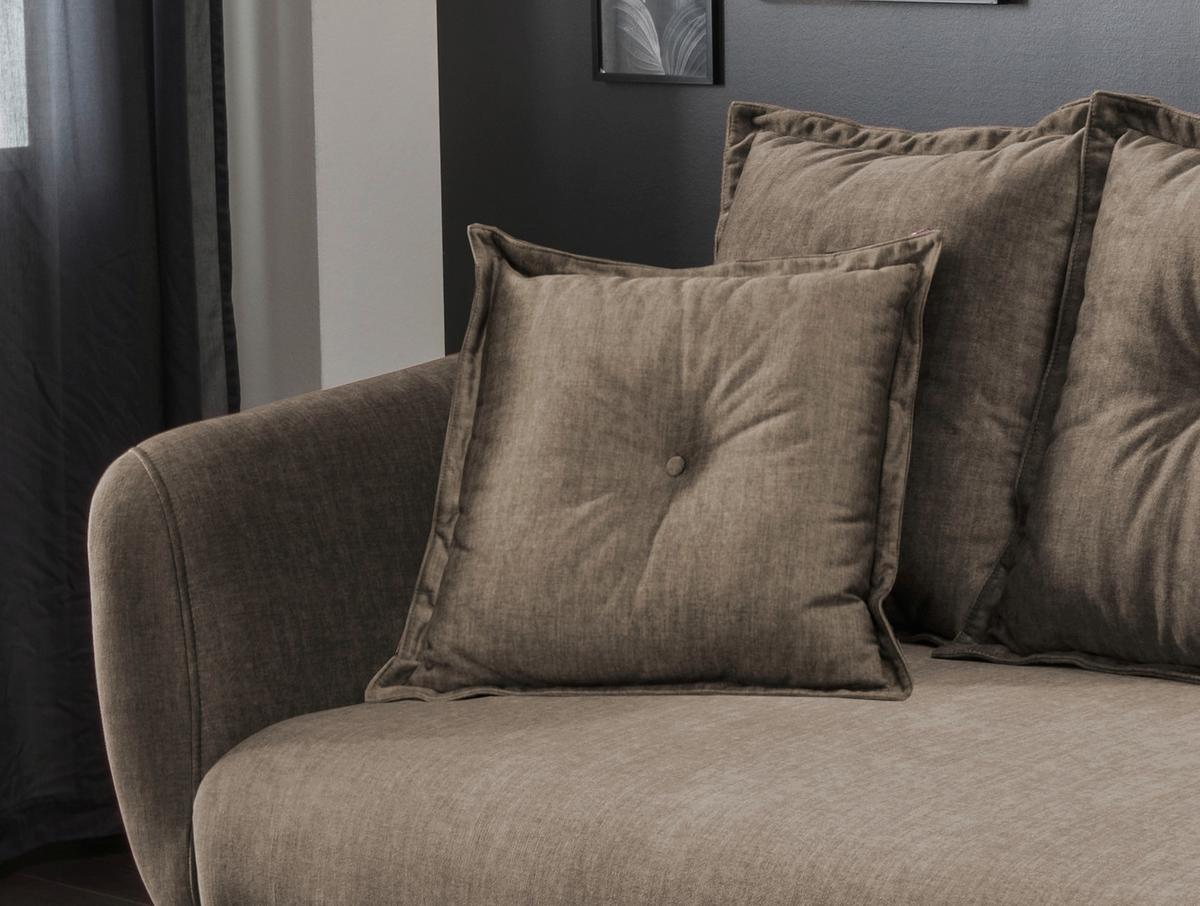 3-sitzer-sofa Baggio Mit Kissen Braun - Schwarz/Braun, MODERN, Holz/Textil (236/94/103cm) - Livetastic