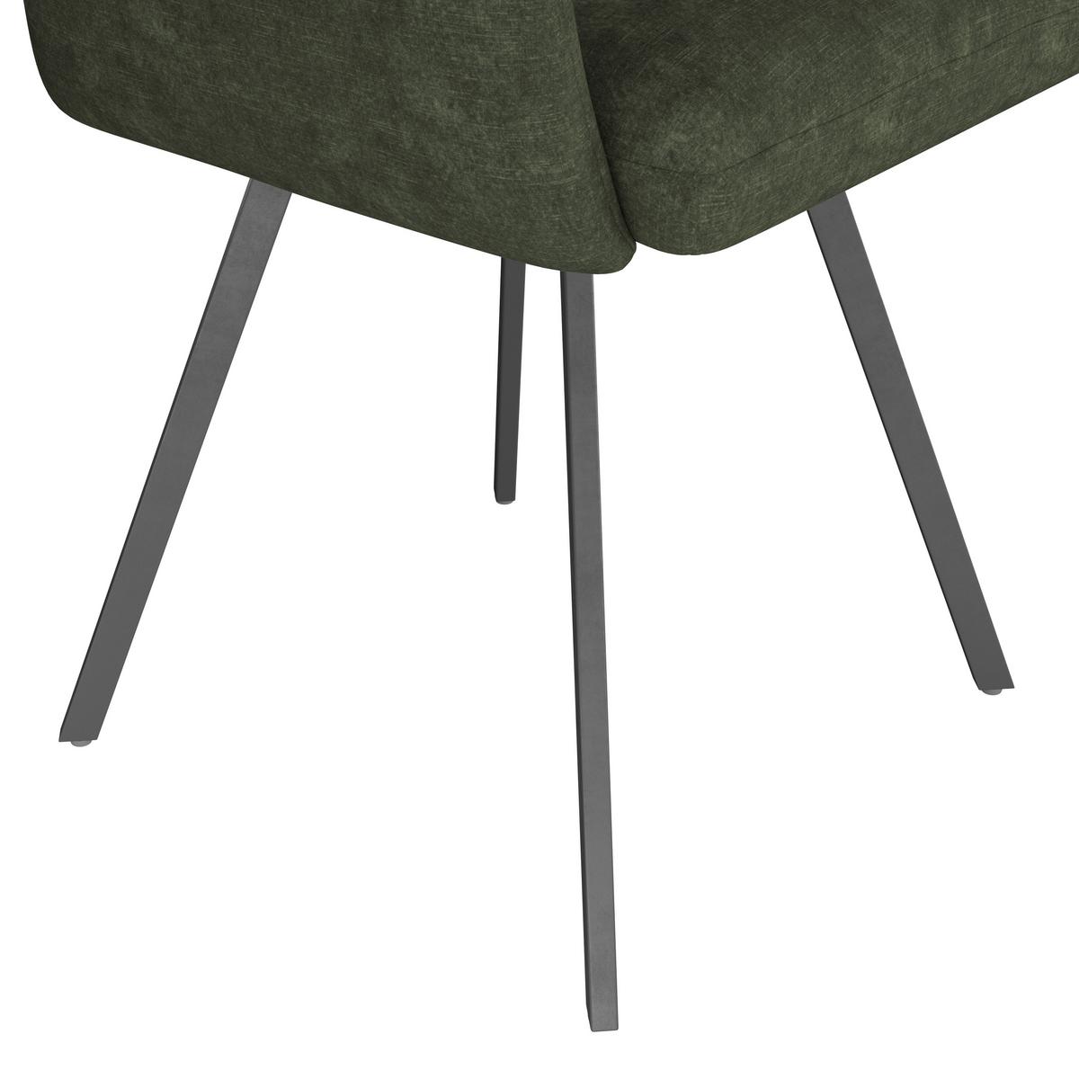 ARMLEHNSTUHL JOHANNA 2 - Dunkelgrün/Schwarz, LIFESTYLE, Textil/Metall (57/90/60cm)