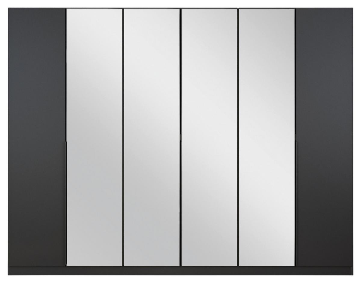 Drehtürenschrank Skyla Weiß/Glas B: 271 cm - Grau, MODERN, Holzwerkstoff (271/210/54cm) - Rauch Möbel