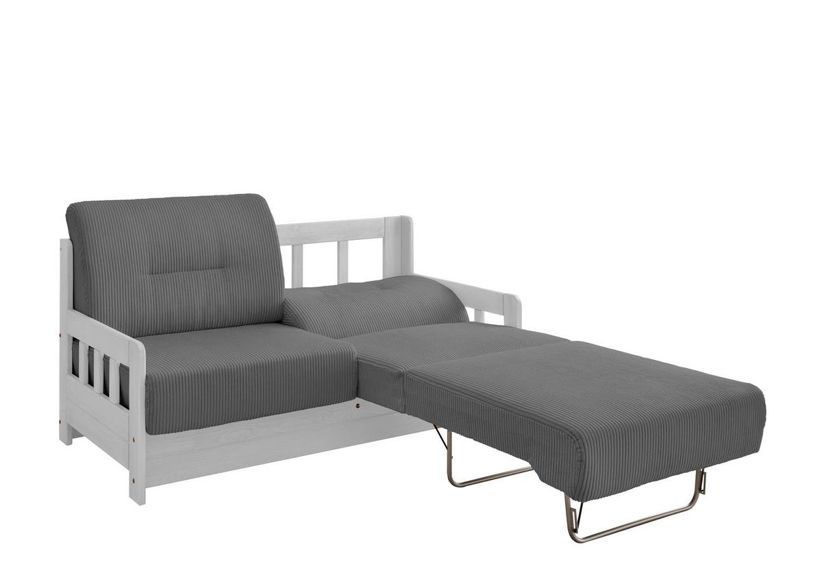 Schlafsofa Camino Weiß/grau B: 154 Cm - Weiß/Grau, MODERN, Holz/Textil (154/88/90cm) - Livetastic