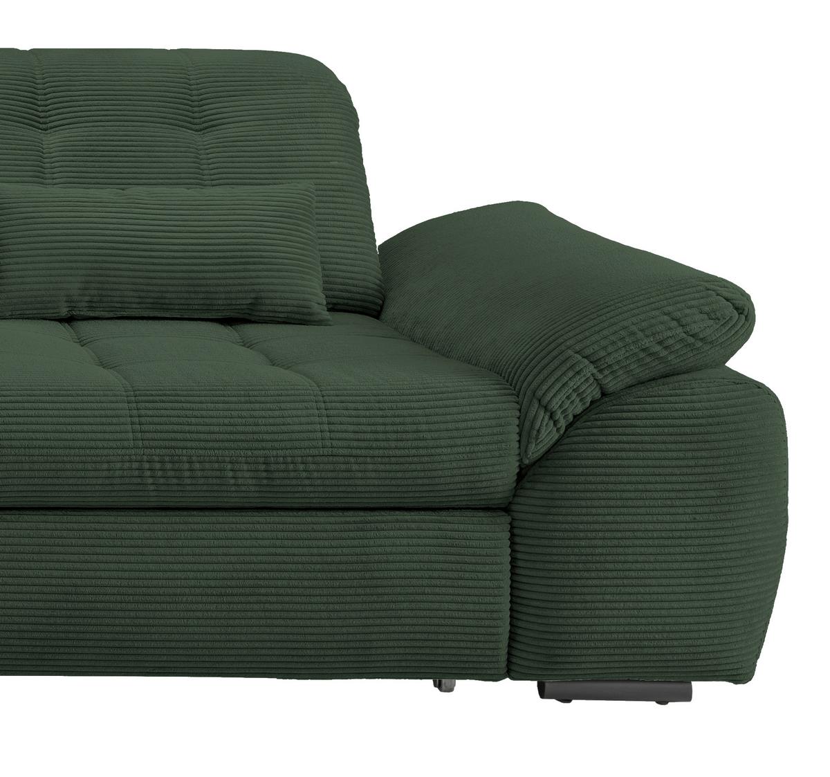 Ecksofa Mit Bettkasten Rigatti Dunkelgrün 184x314 Cm - Dunkelgrün/Schwarz, MODERN, Textil (184/314cm) - Livetastic