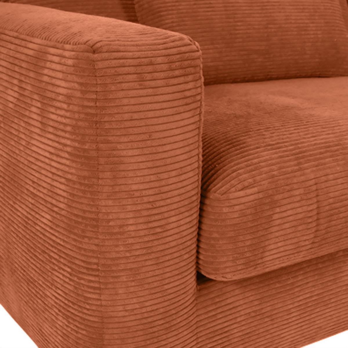 Bigsofa Manolis B: 260 cm Rostfarben Cord - Rostfarben/Schwarz, KONVENTIONELL, Textil (260/66/115cm) - MID.YOU