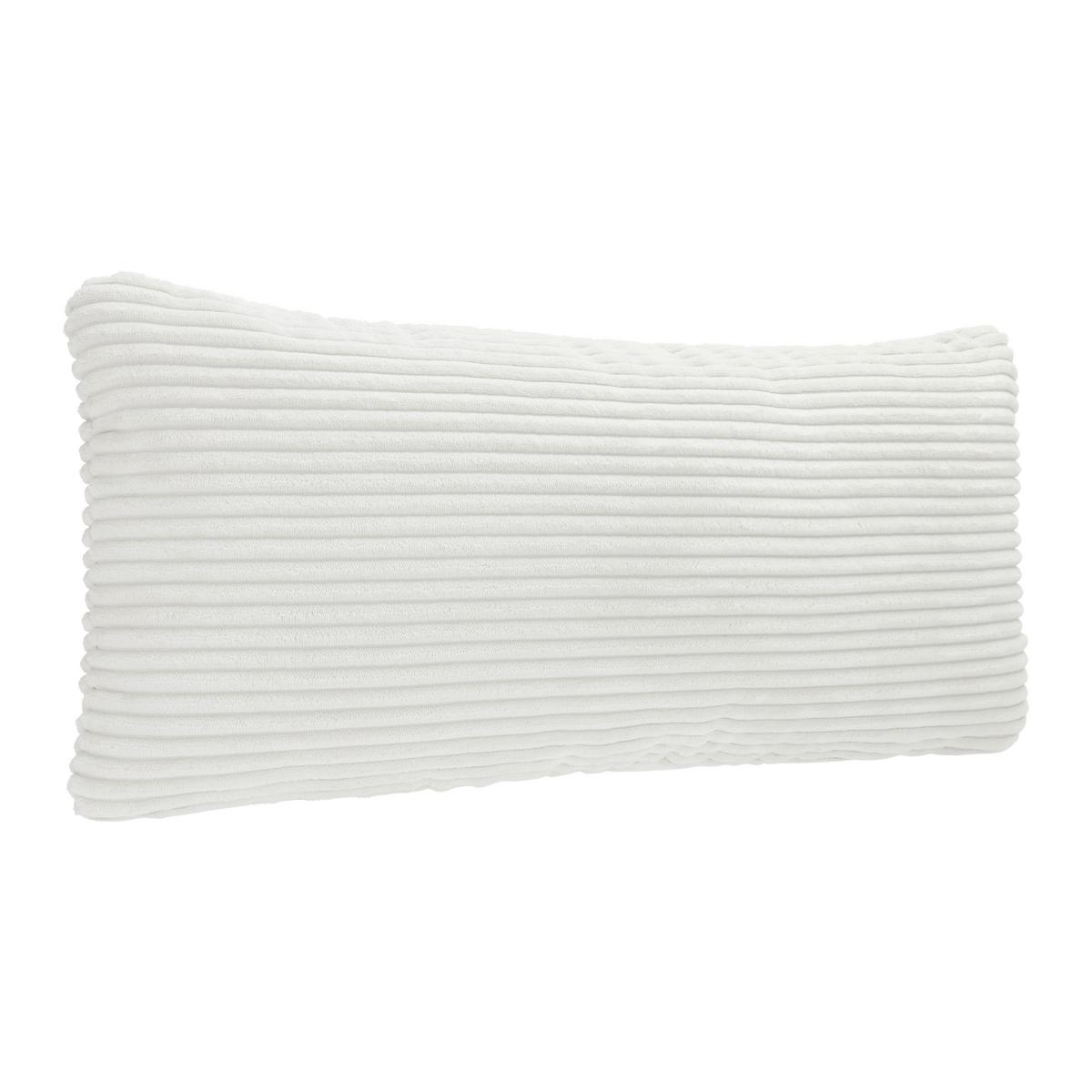 Bedrový vankúš SEATTLE, biely menčester - biela, Modern, textil (62/30cm) - Premium Living