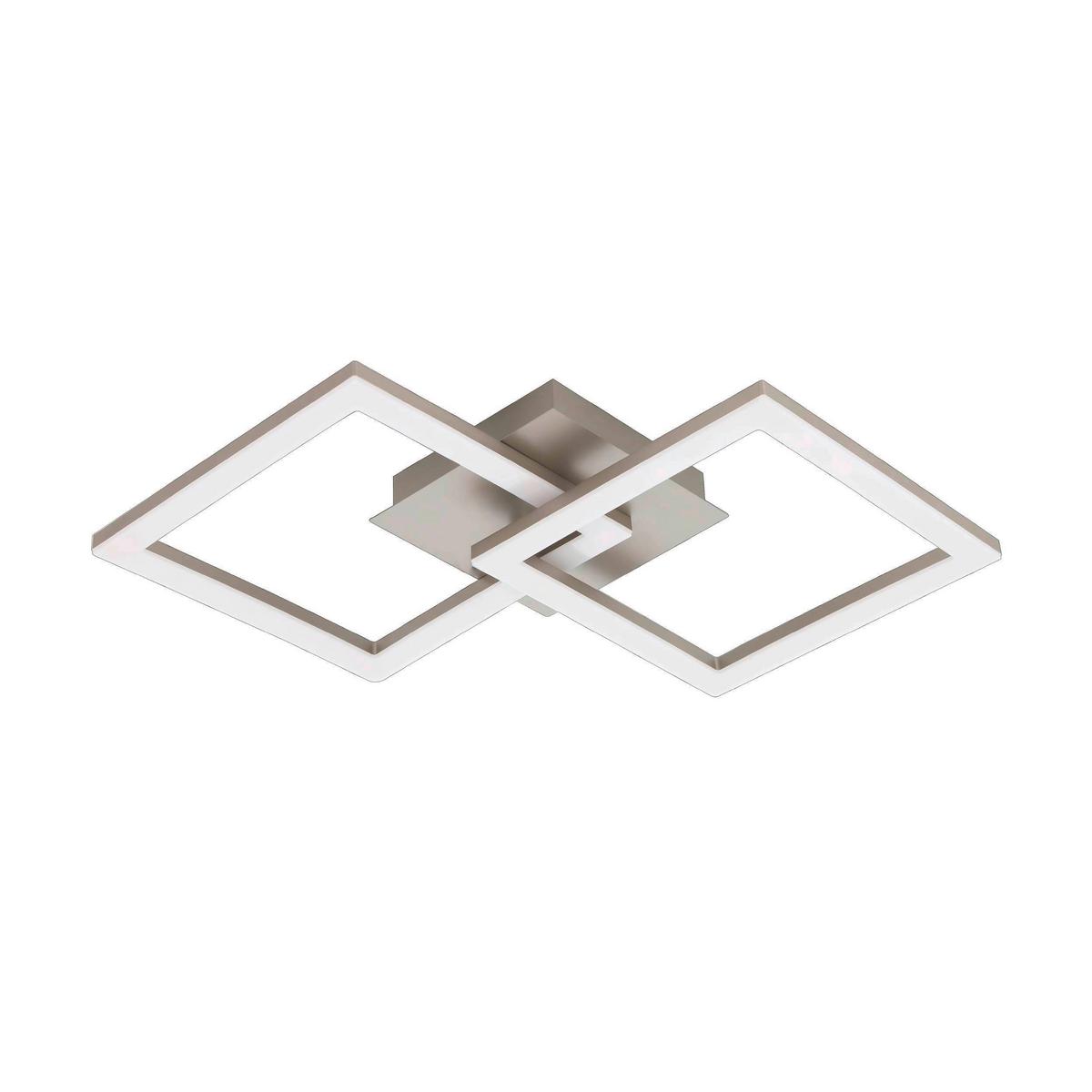 Led-deckenleuchte Huerta L: 52,5 Cm Matt Quadratisch - Weiß, Basics, Kunststoff/Metall (52,5/31/6,5cm) - Eglo