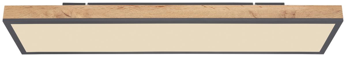 Led-deckenleuchte Doro L: 80 Cm Mit Fernbedienung - Opal/Graphitfarben, Basics, Kunststoff/Metall (80/20cm) - Globo
