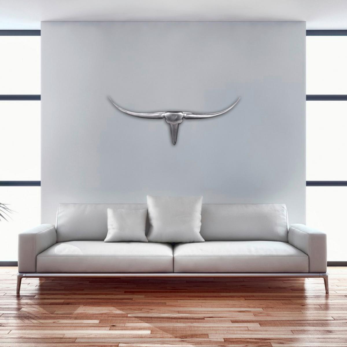 Wanddeko Wohnling Silberfarben B: 74 cm - Silberfarben, MODERN, Metall (74/35/5cm) - MID.YOU