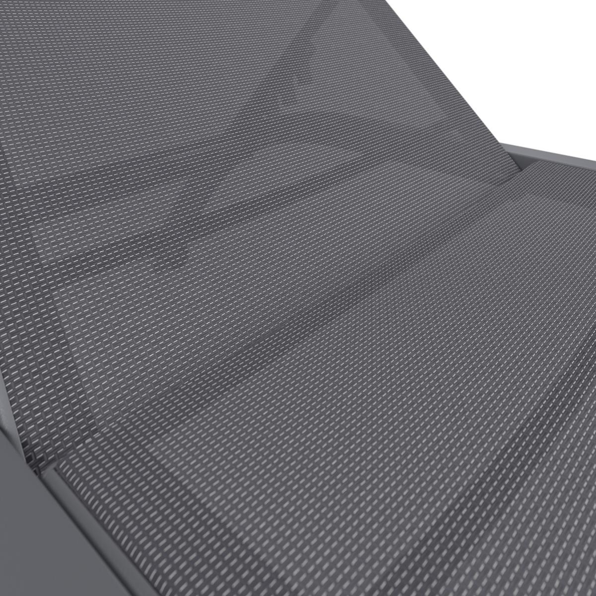 Sonnenliege Olivia Metall/Textil mit Rollen - Grau, MODERN, Textil/Metall (198/62/34-87cm) - Luca Bessoni