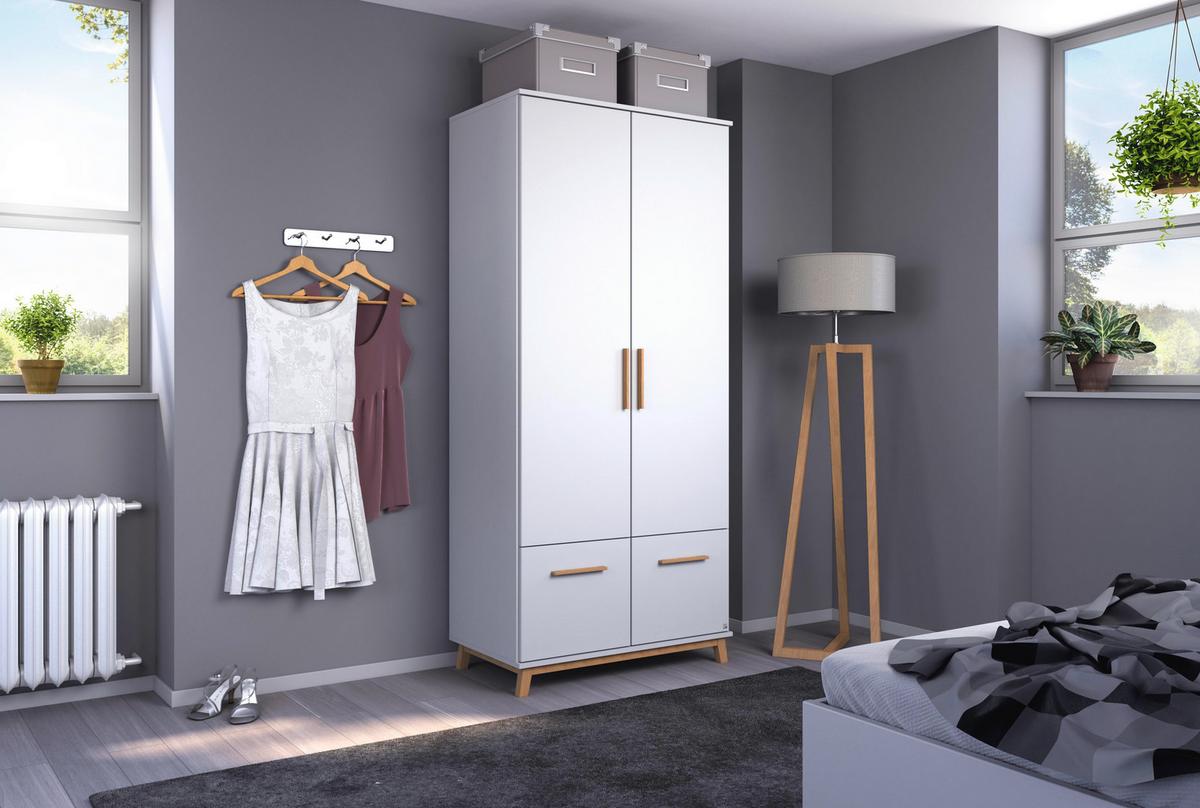 Drehtürenschrank 92 Cm Carlsson Weiß - Weiß, Basics, Holzwerkstoff (92/203/53cm) - Rauch Möbel