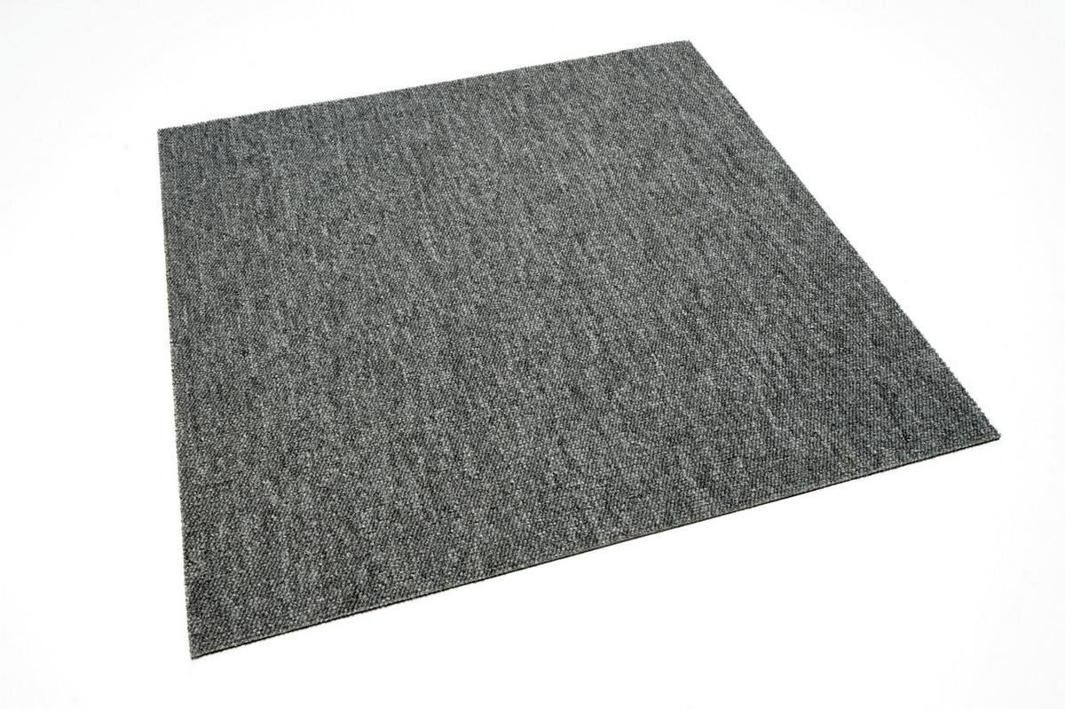 Teppichfliese Hellgrau Sparkle 50x50cm Florhöhe 3,5mm - Hellgrau, Basics, Textil (50/50cm)