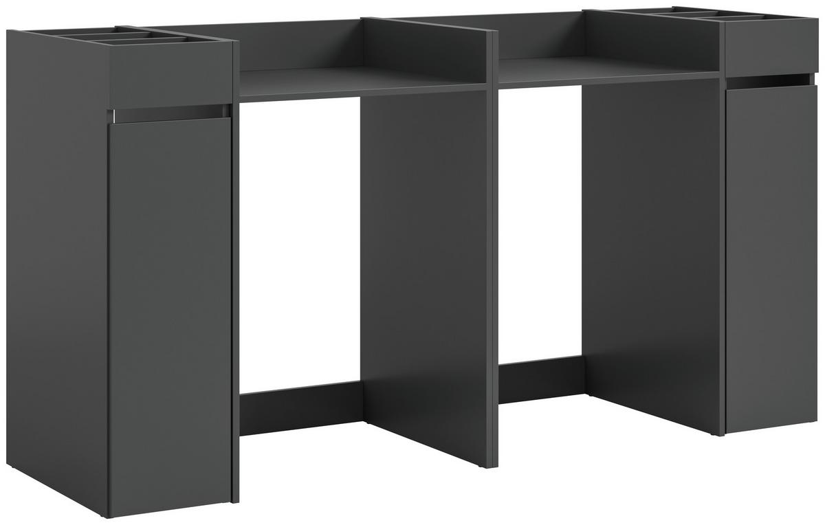 Waschmaschinenschrank Free Anthrazit B: 190cm - Anthrazit/Schwarz, Basics, Holzwerkstoff (190/101cm) - MID.YOU
