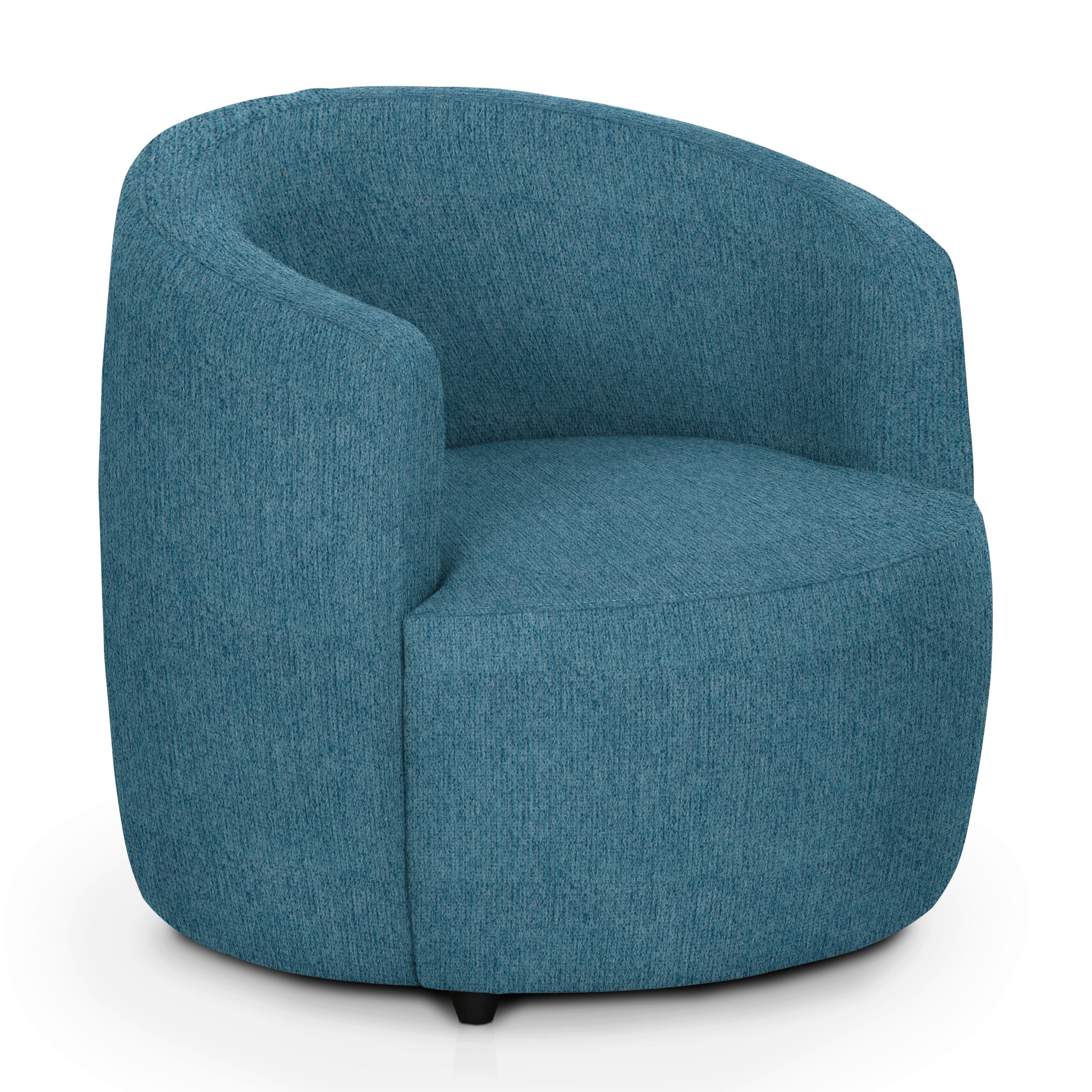 Polstersessel Pina Blau Chenille - Blau/Schwarz, Design, Textil (81/74/81cm) - Livetastic