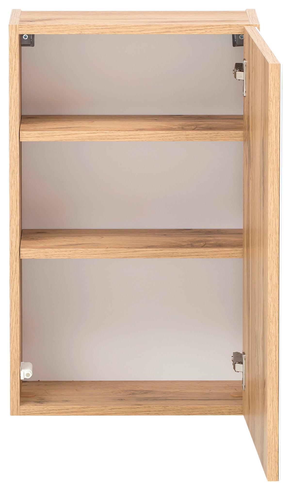 Badmöbel-Set 5-Tlg. inkl. LED Helsinki, Weiß/Eiche - Eichefarben/Weiß, KONVENTIONELL, Glas/Holzwerkstoff (120cm) - Held