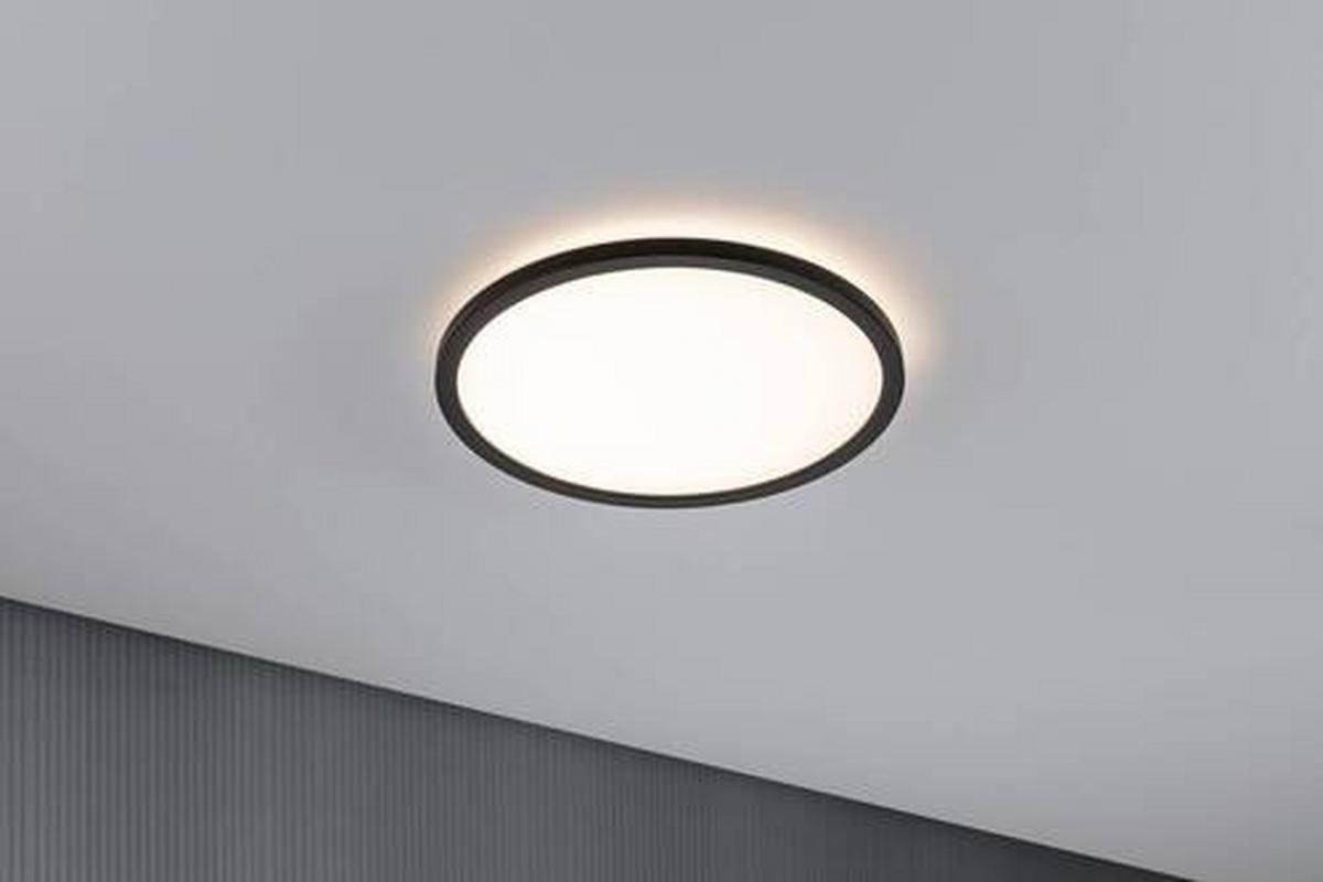 Led-paneel Ø 29,3 Cm Rund Mit Schwarzem Rahmen - Schwarz, Basics, Kunststoff (29,3/2,8cm) - Paulmann