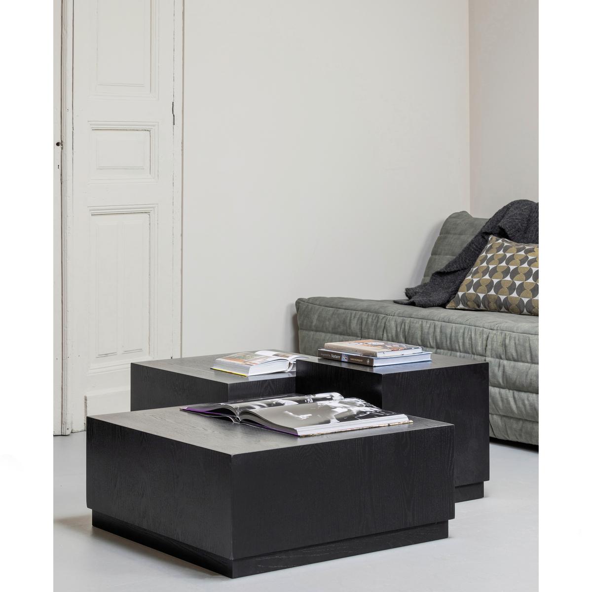 Beistelltischset Pim Schwarz 3-Teilig - Schwarz, Design, Holzwerkstoff - Livetastic