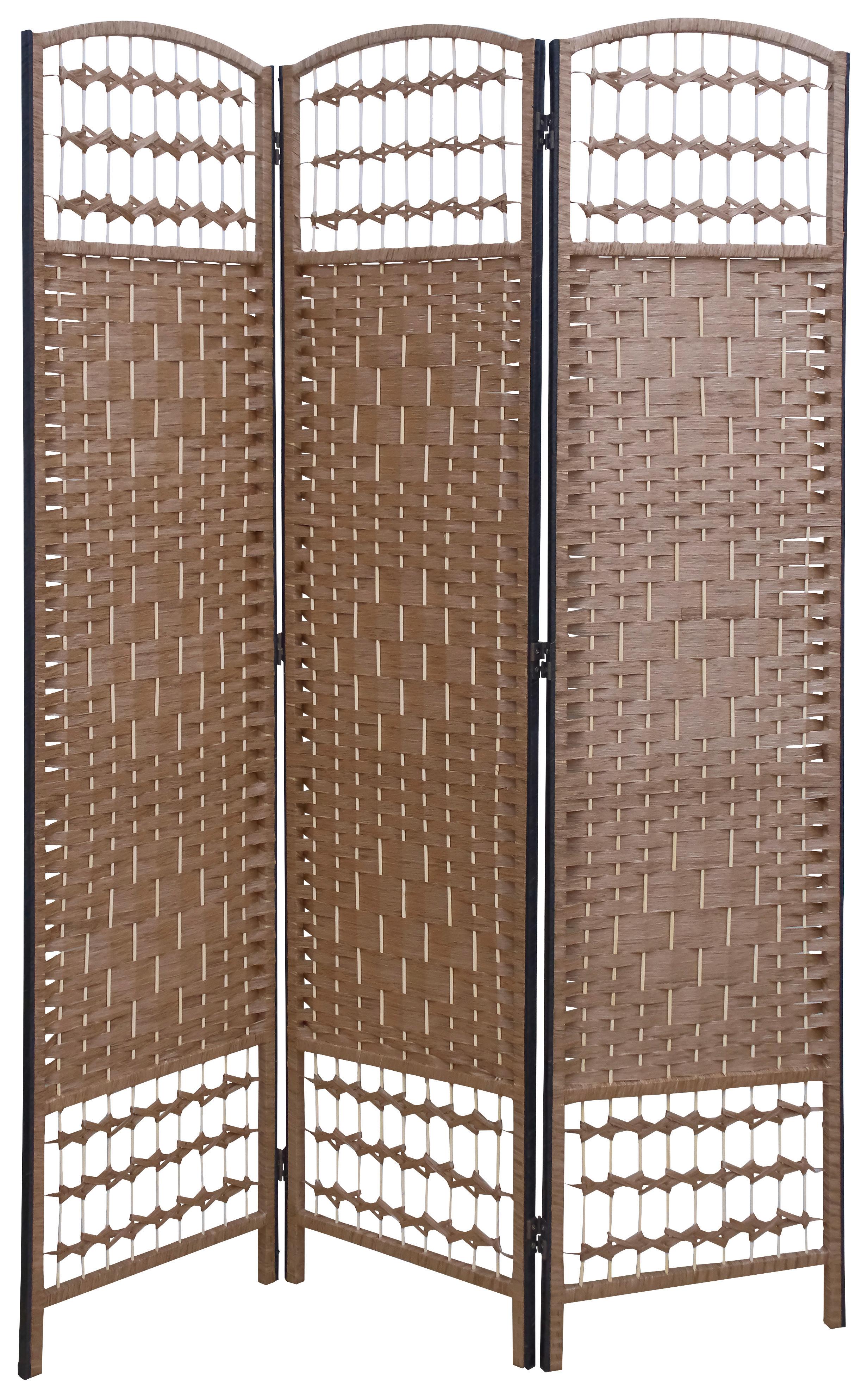 Paraván Bettina 2 - bézs/fekete, Modern, természetes anyagok/fa (125/170/1.8cm)