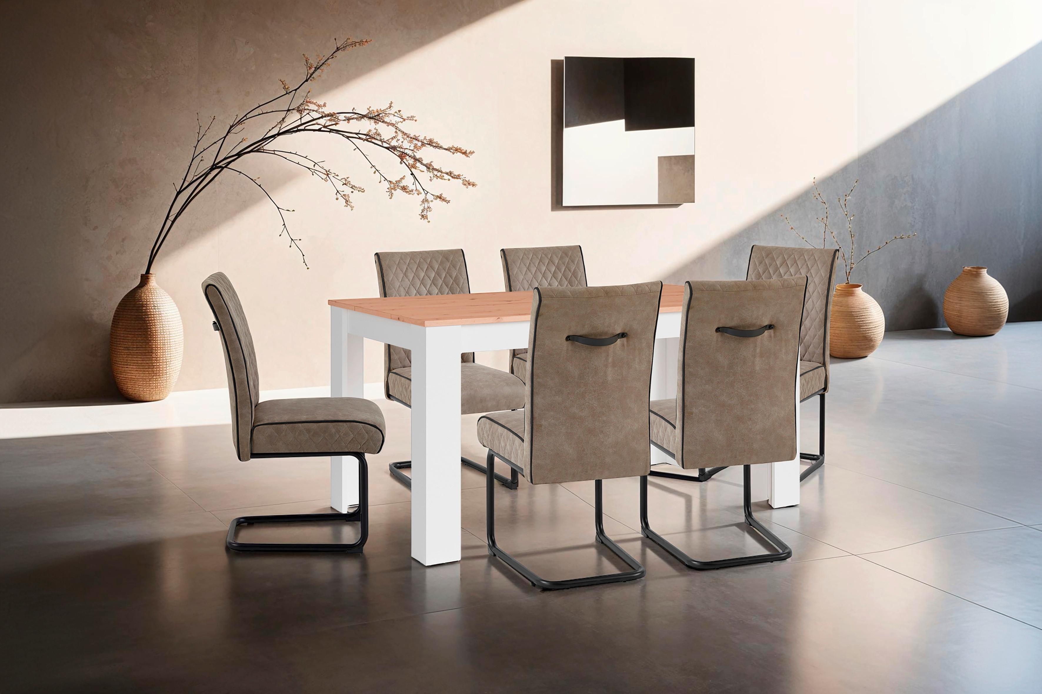 Esstisch Nori - Weiß/Eiche Artisan, MODERN, Holzwerkstoff (160/90/75cm) - MID.YOU
